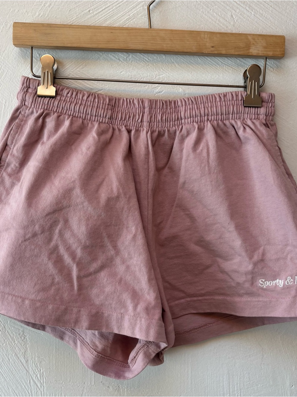 Sporty & Rich Light Pink Disco Shorts - Picture 2 of 5